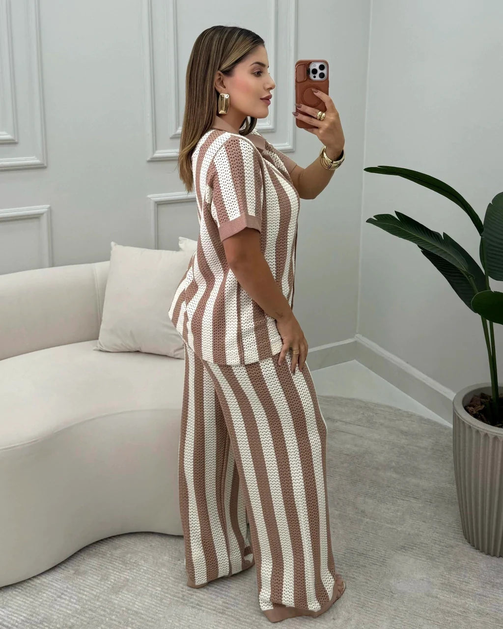 Conjunto Oliver Calça Listrada — Vivanne Boutique