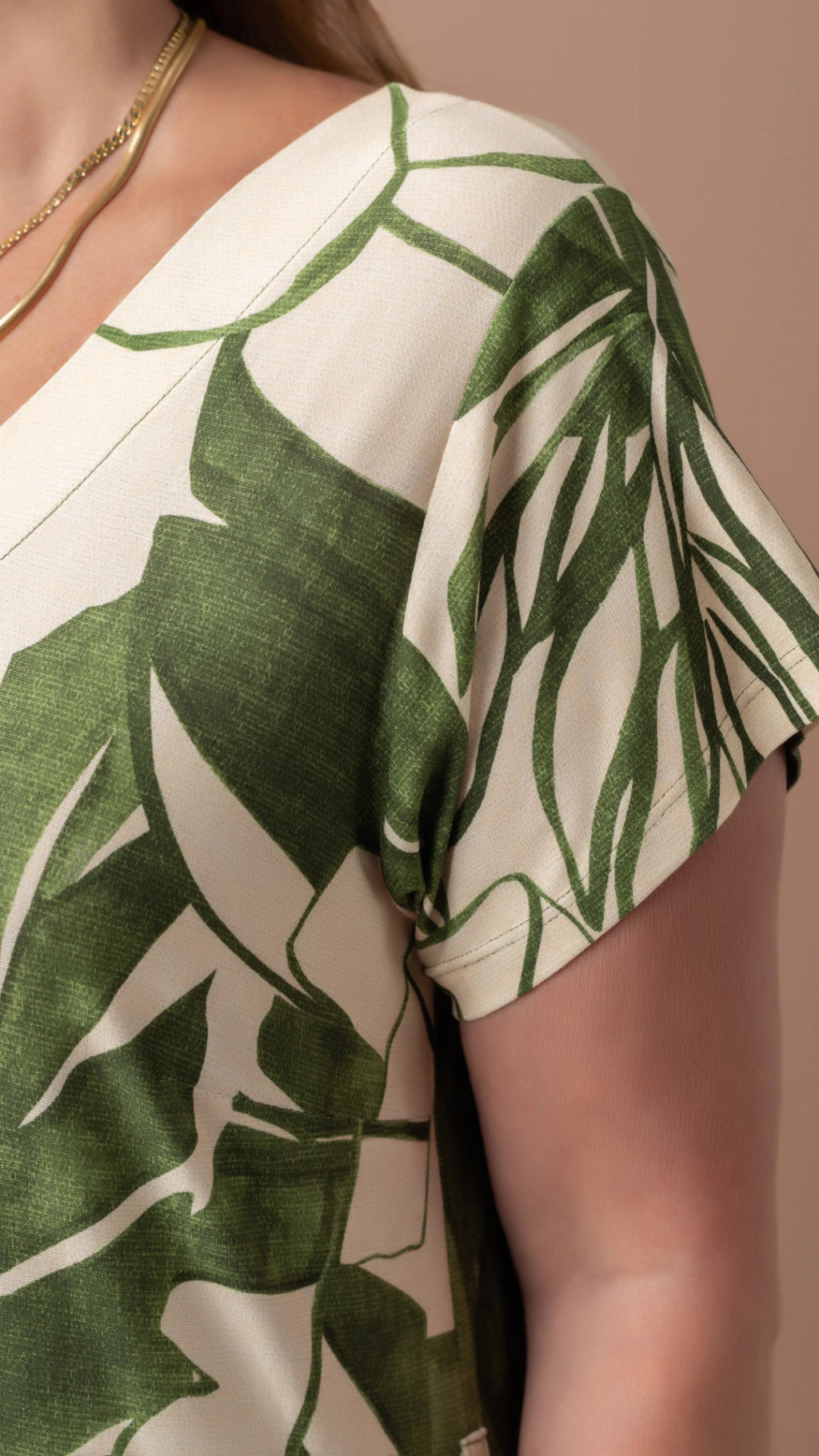 Vestido Cecília Off White e Verde