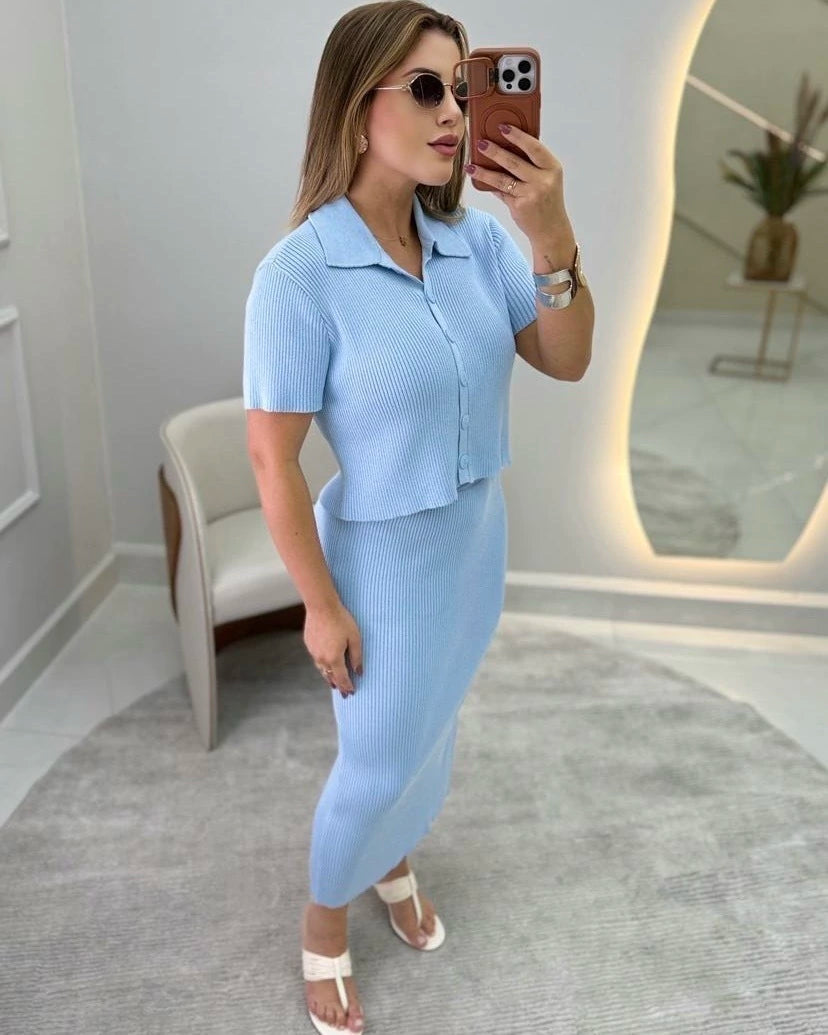 Conjunto Vivia Botões Curto — Vivanne Boutique