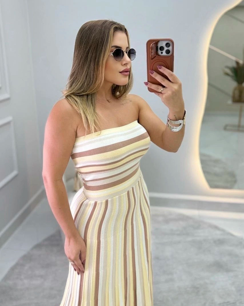 Vestido Queila Tricô Longo — Vivanne Boutique