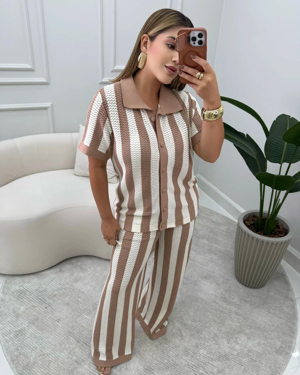Conjunto Oliver Calça Listrada — Vivanne Boutique