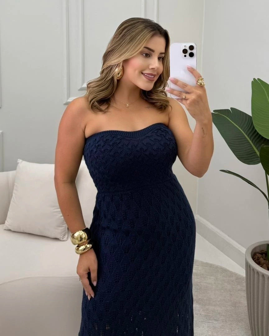 Vestido Brenda Detalhe Dourado — Vivanne Boutique