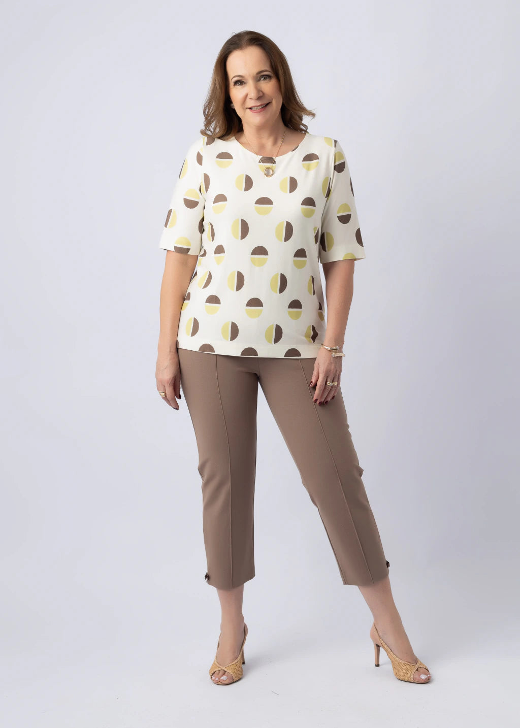 Calça Cleusa Capri Caqui