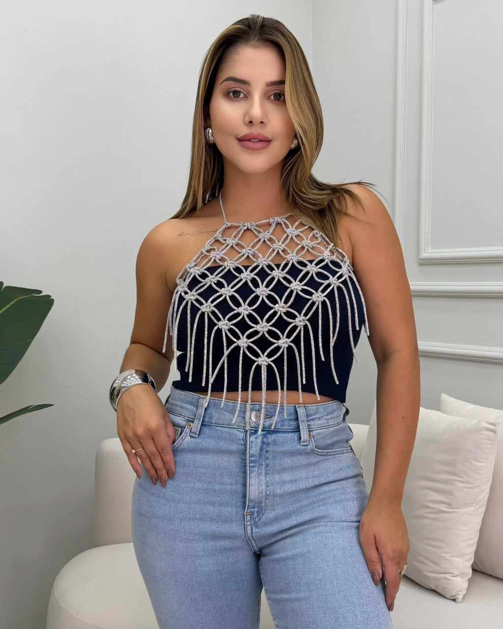 Top Faixa Liso em Tricô — Vivanne Boutique