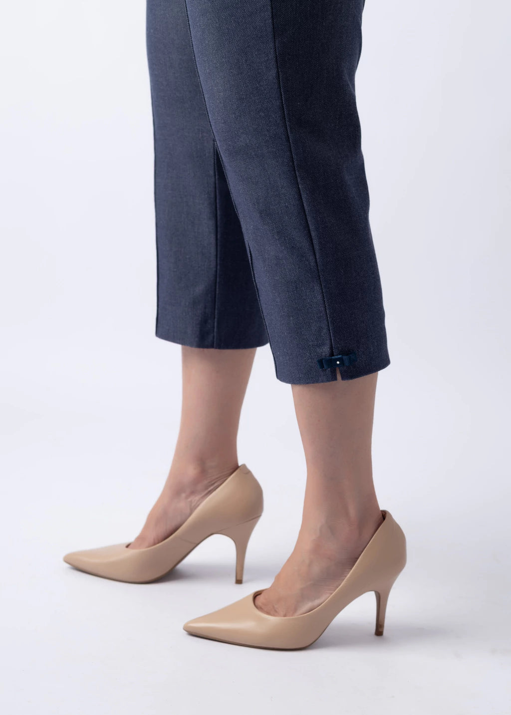 Calça Cleusa Capri Malha Jeans Azul