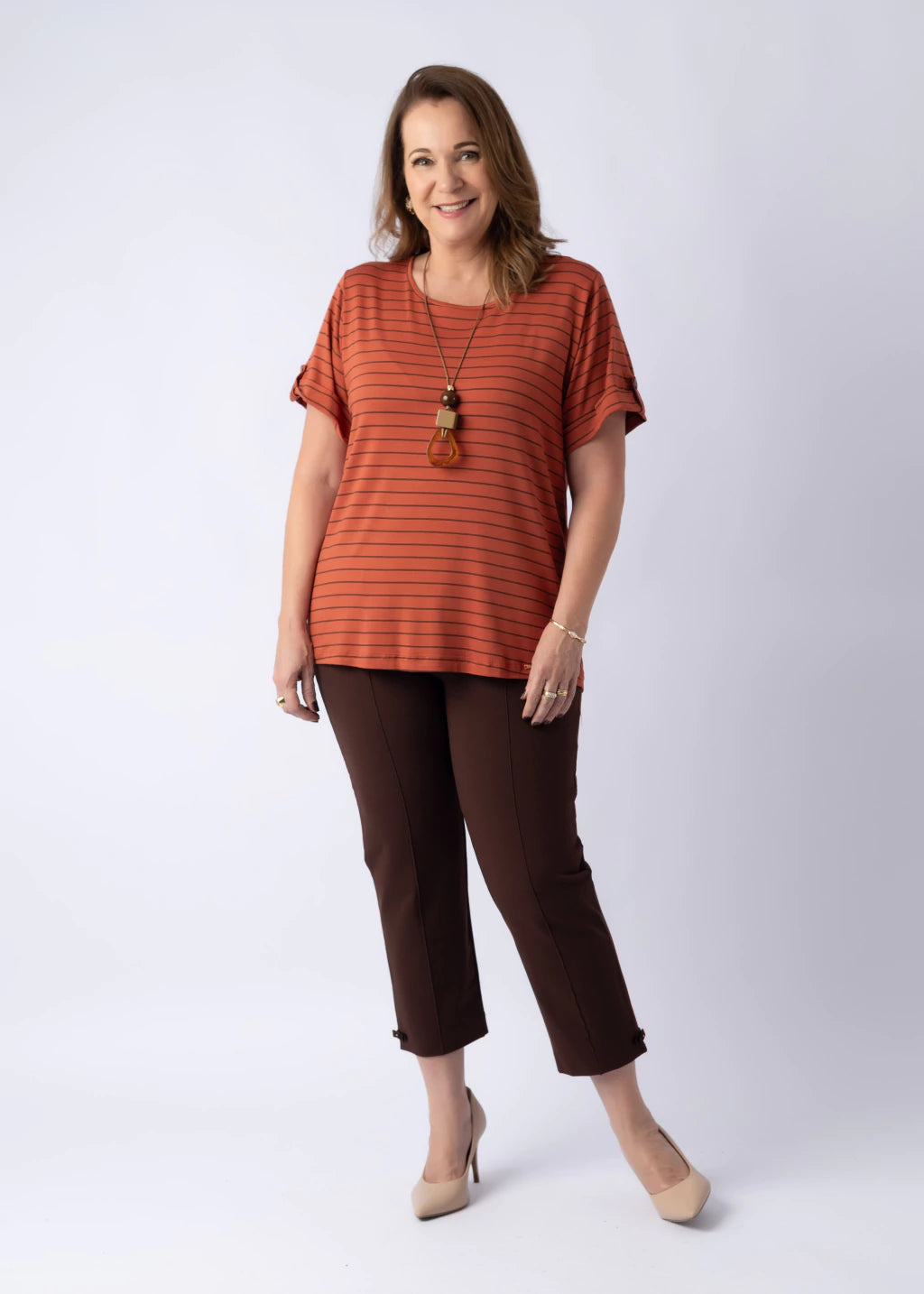 Calça Cleusa Capri Marrom