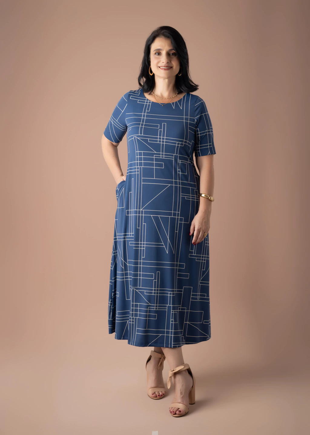 Vestido Gênova Azul Marinho
