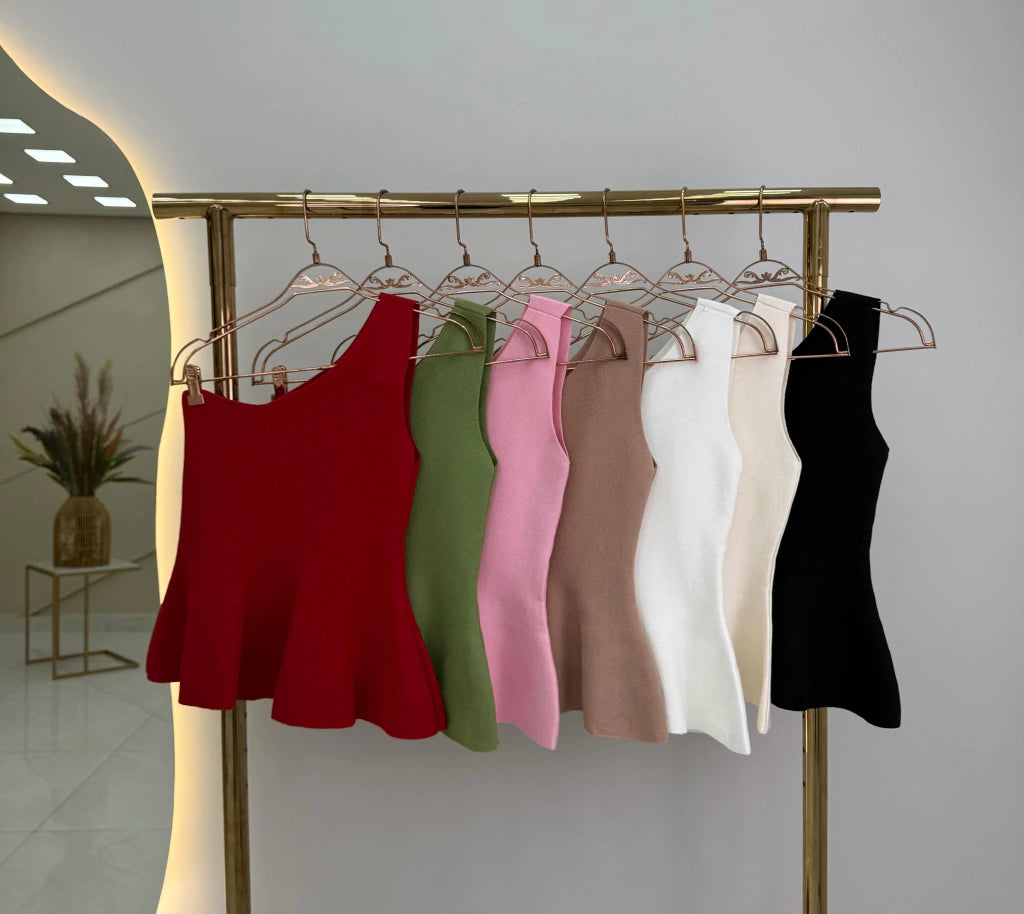 Blusa Peplun em tricô — Vivanne Boutique