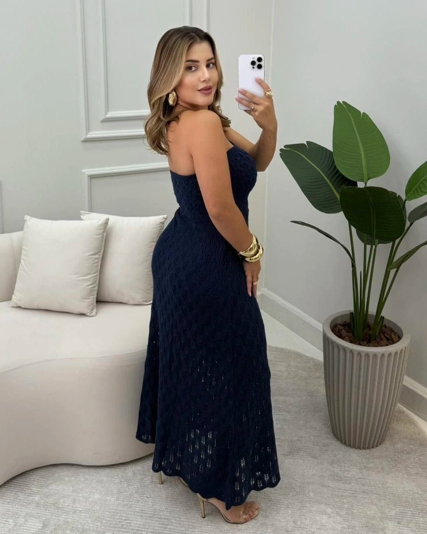 Vestido Brenda Detalhe Dourado — Vivanne Boutique