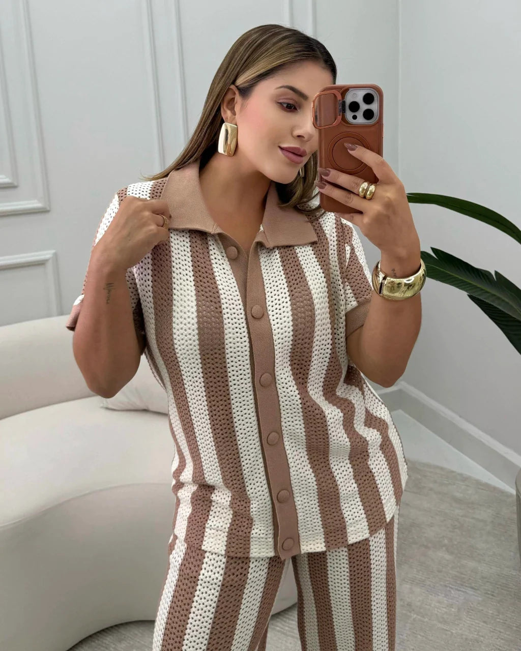 Conjunto Oliver Calça Listrada — Vivanne Boutique