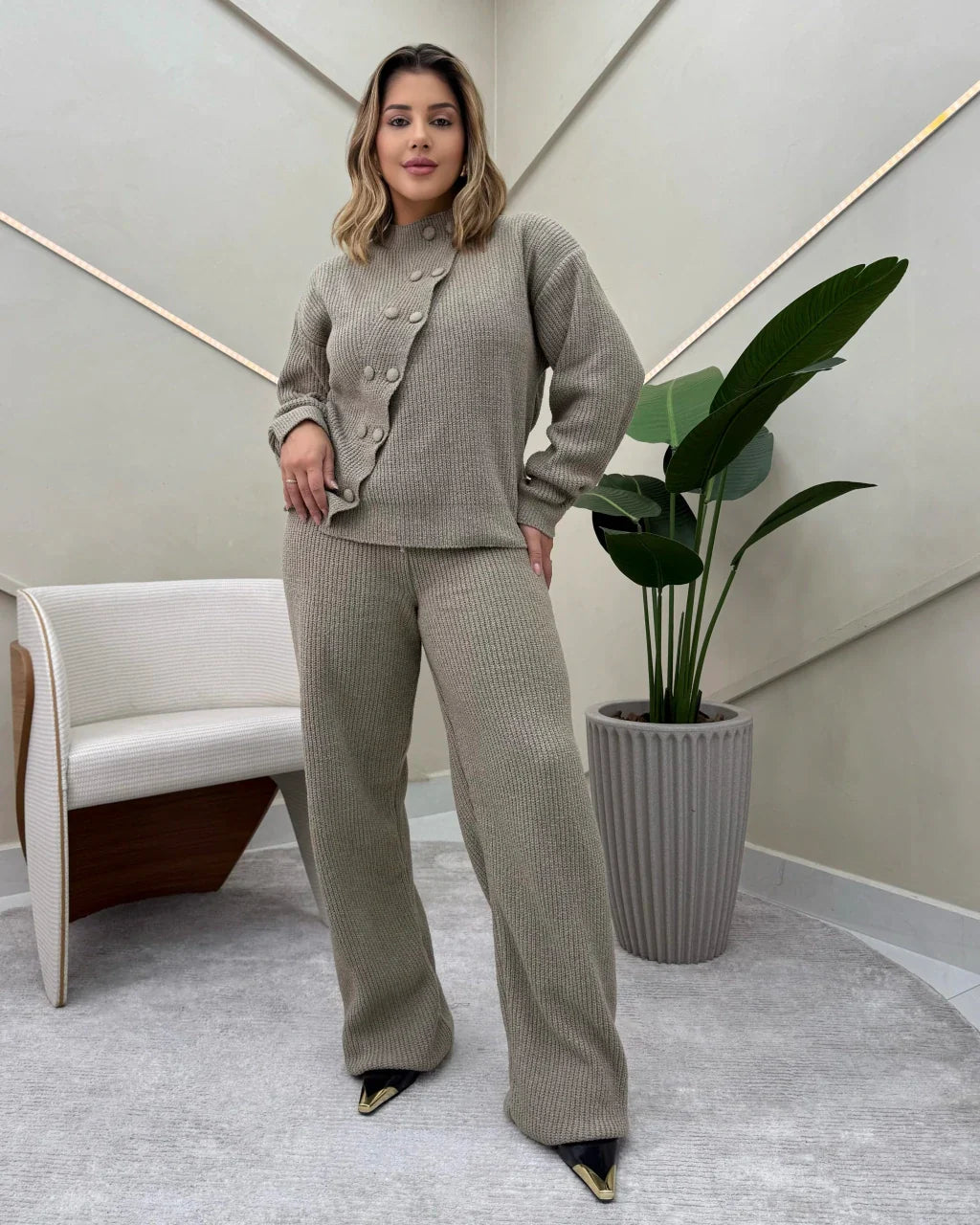 Conjunto Larissa Mousse Tons Neutros — Vivanne Boutique