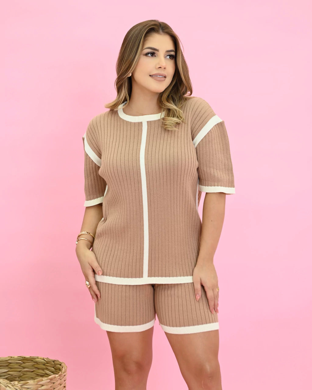 Conjunto Lídia Shorts em Tricô — Vivanne Boutique