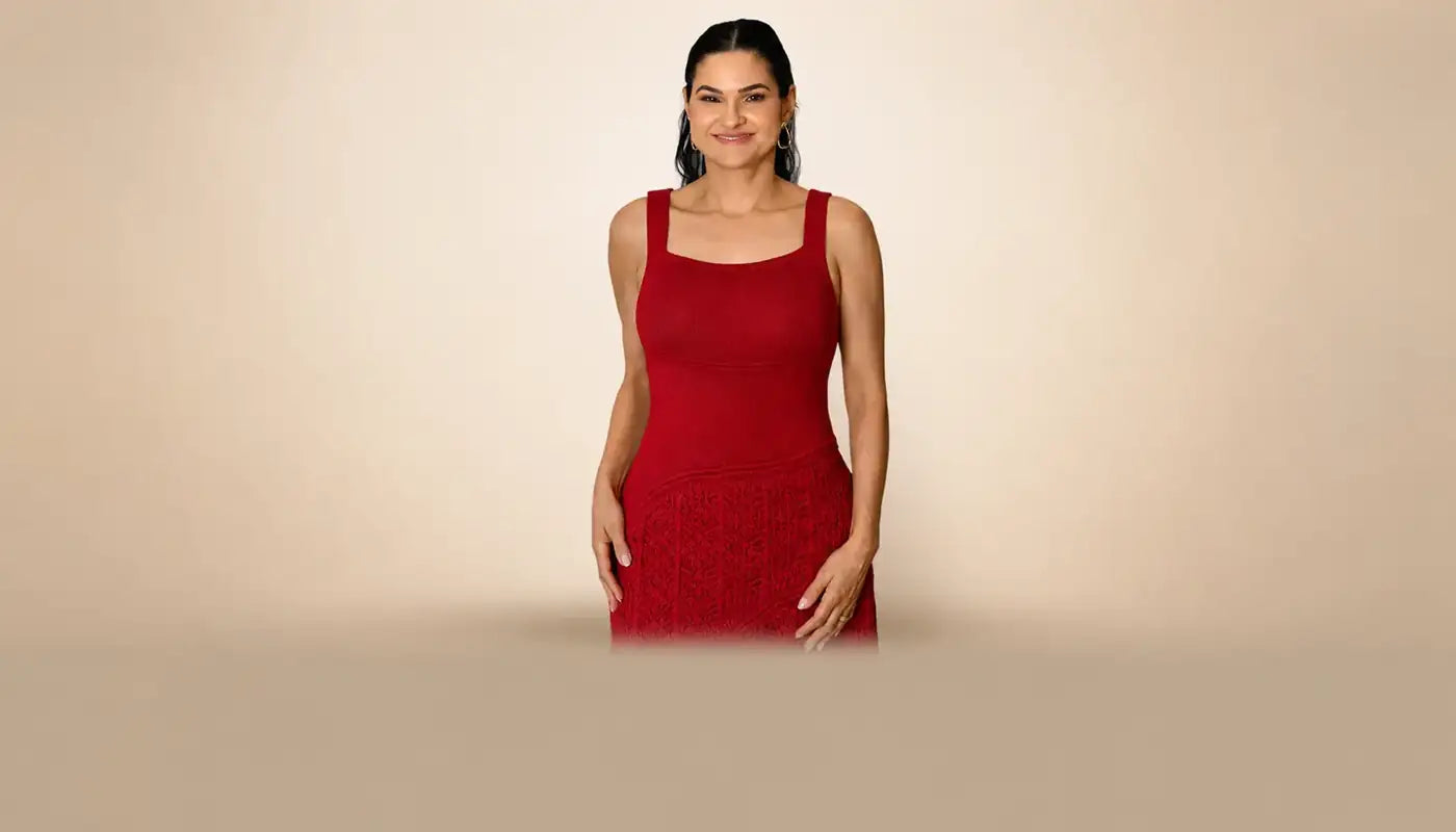 Vestido de tricô vermelho da coleção Vivanne Boutique