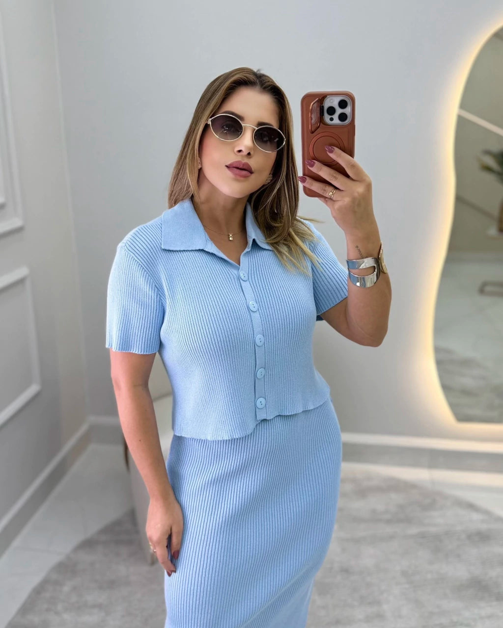 Conjunto Vivia Botões Curto — Vivanne Boutique
