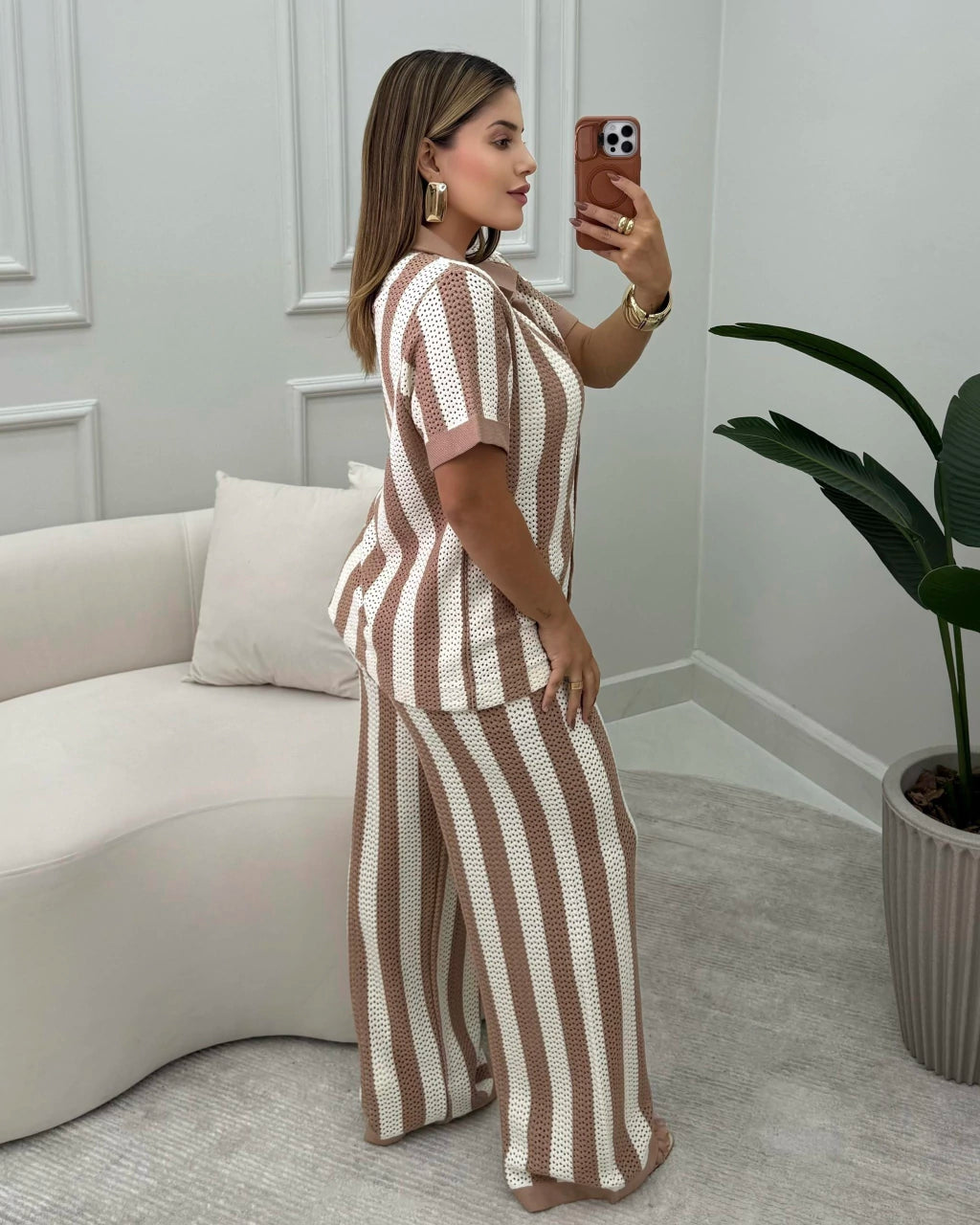 Conjunto Oliver Calça Listrada — Vivanne Boutique