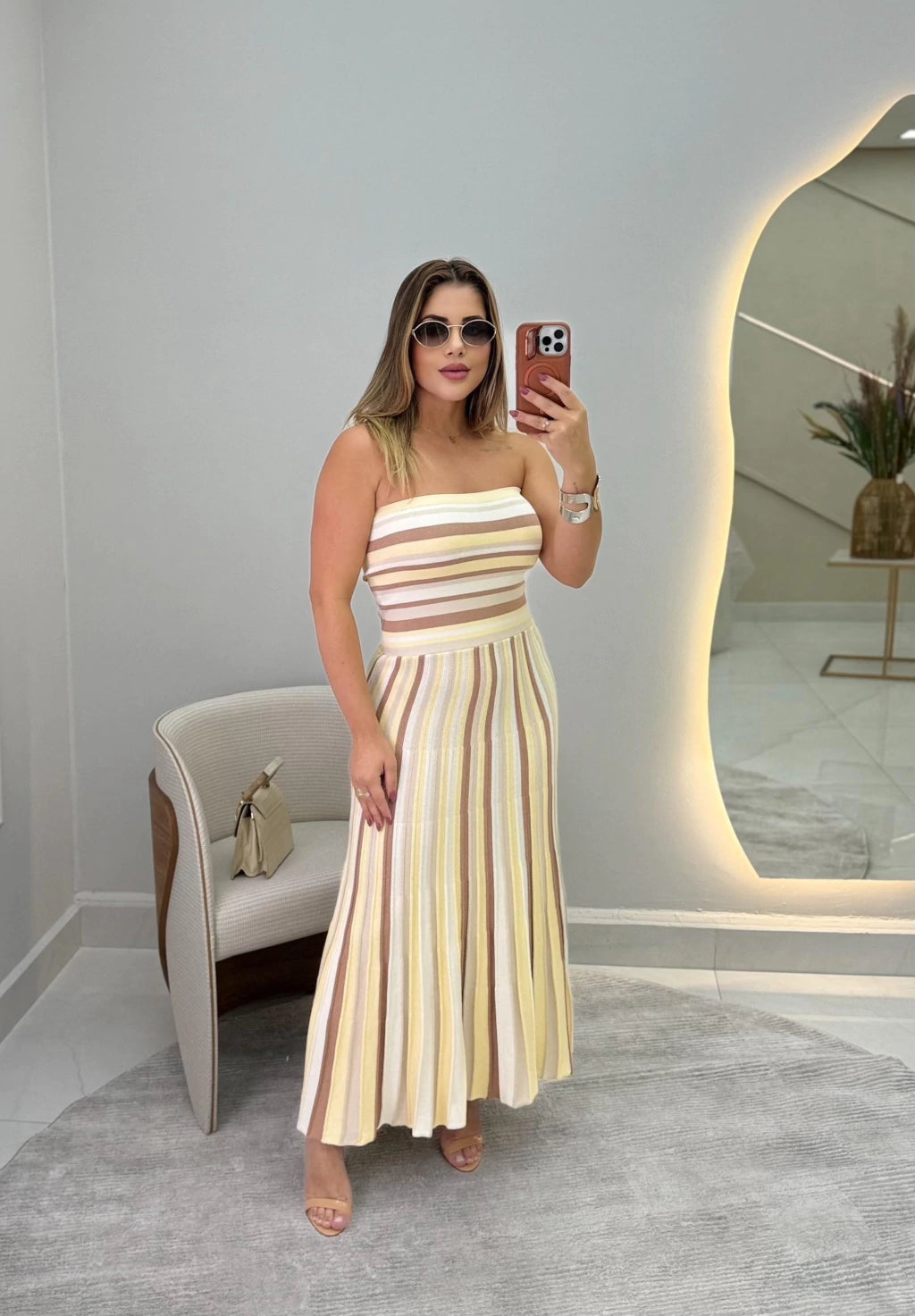 Vestido Queila Tricô Longo — Vivanne Boutique
