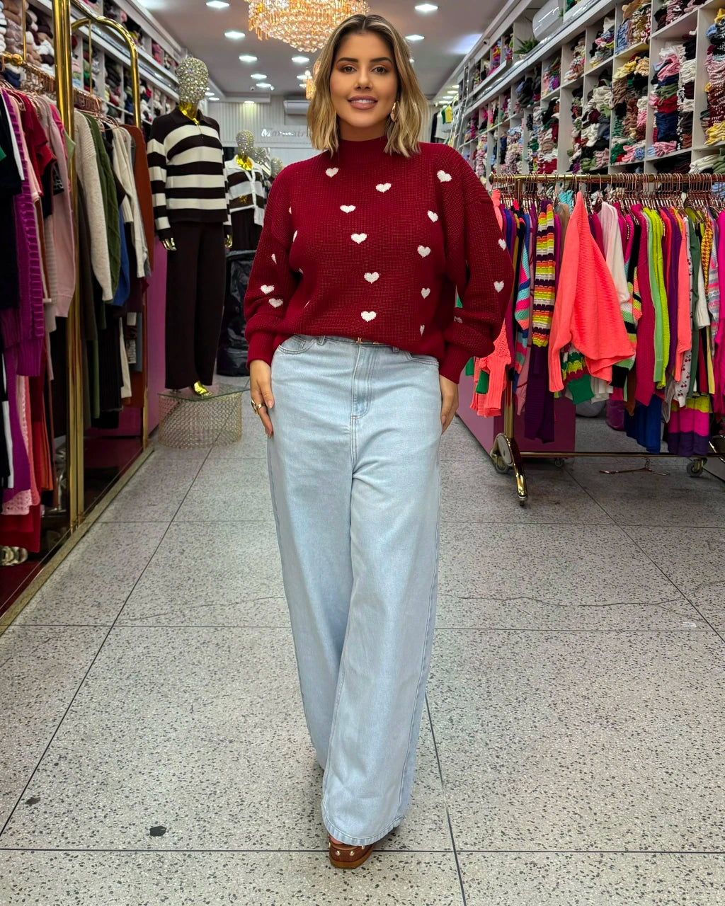 Blusa Coração Decote Marcado — Vivanne Boutique