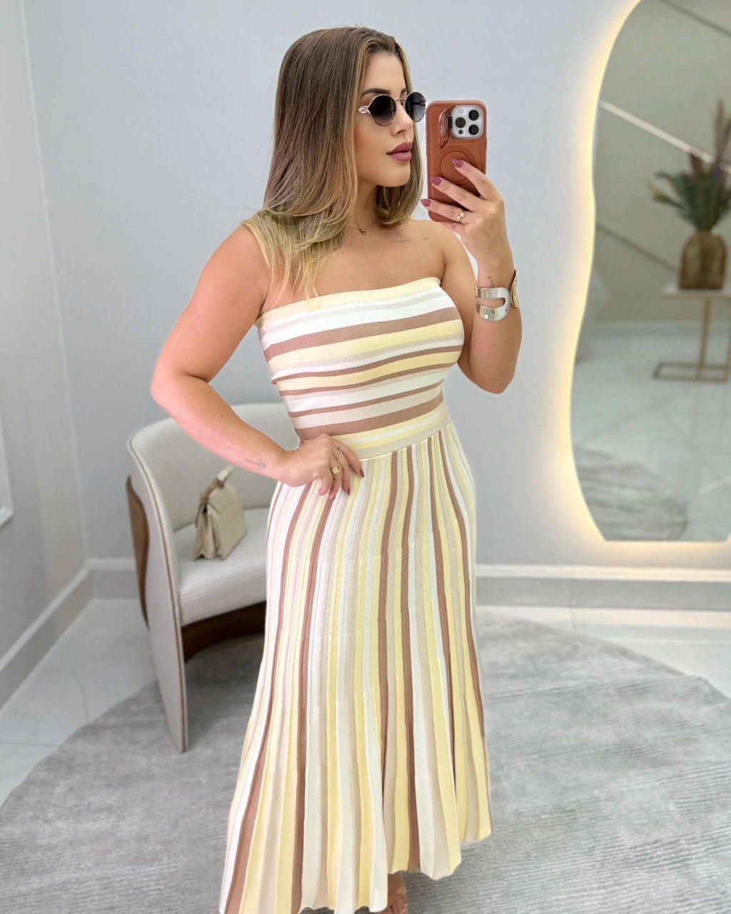 Vestido Queila Tricô Longo — Vivanne Boutique