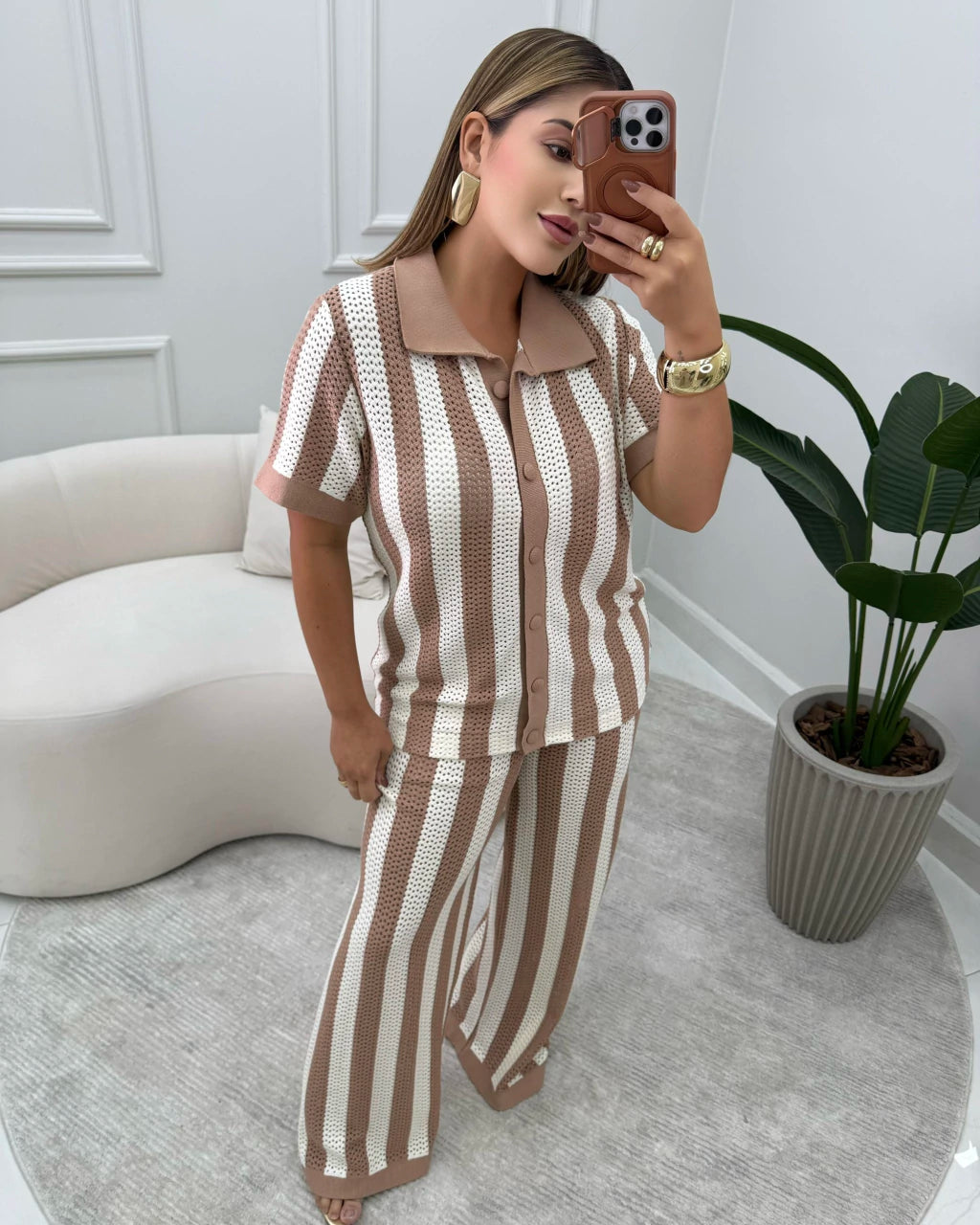 Conjunto Oliver Calça Listrada — Vivanne Boutique
