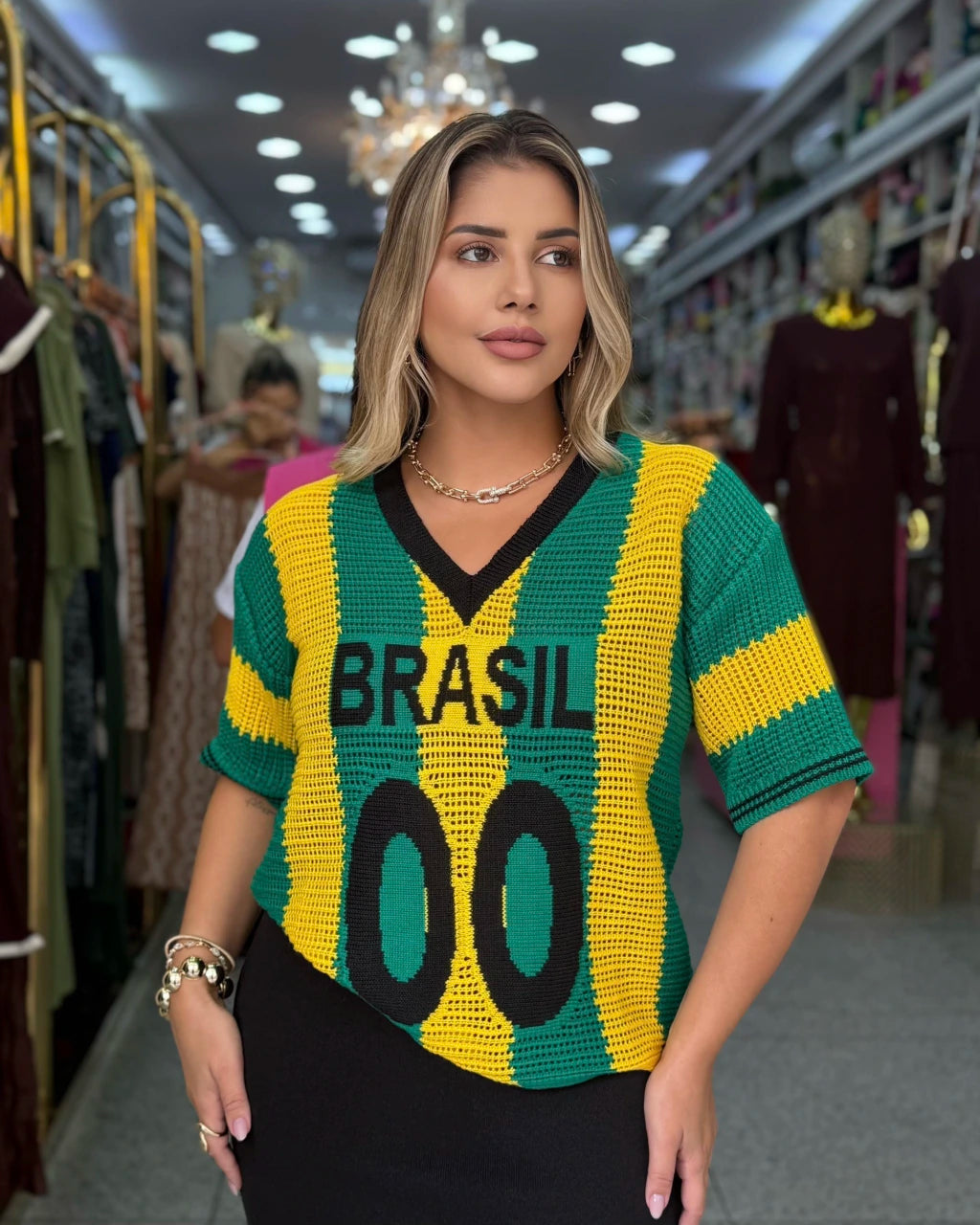 Blusa Decote V Brasil — Vivanne Boutique