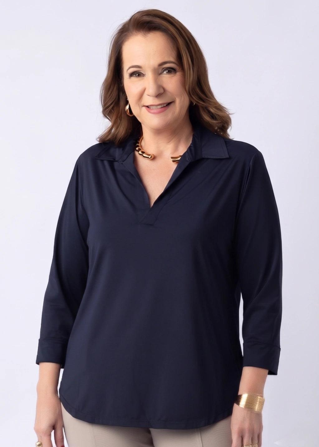 Camisa Liz Azul Marinho