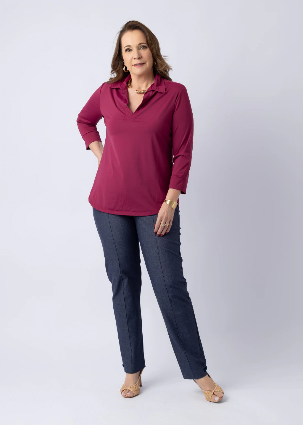 Calça Cleusa Malha Jeans Azul