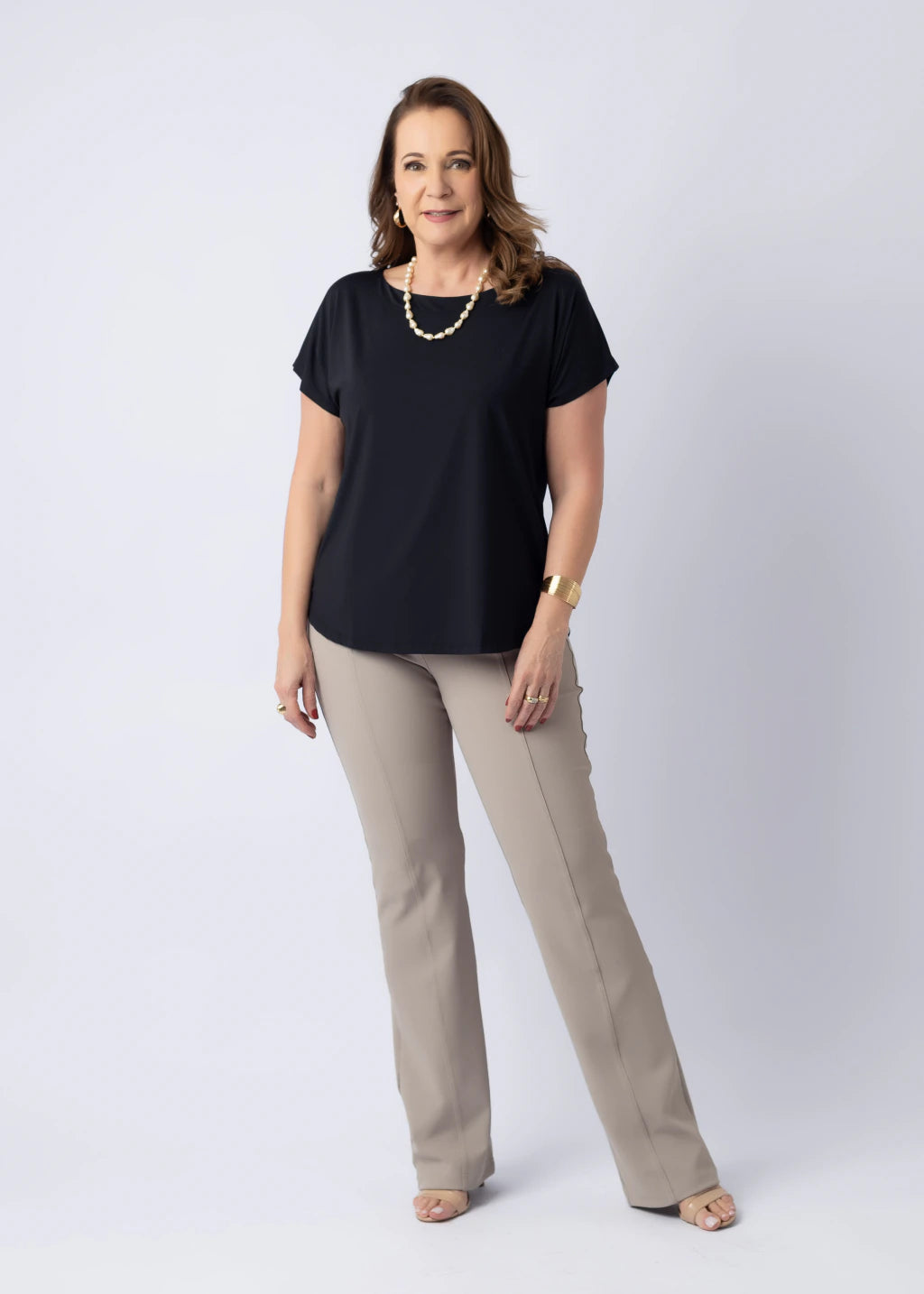 Blusa Orquídea Preto — malha Fluity, Vivanne Boutique