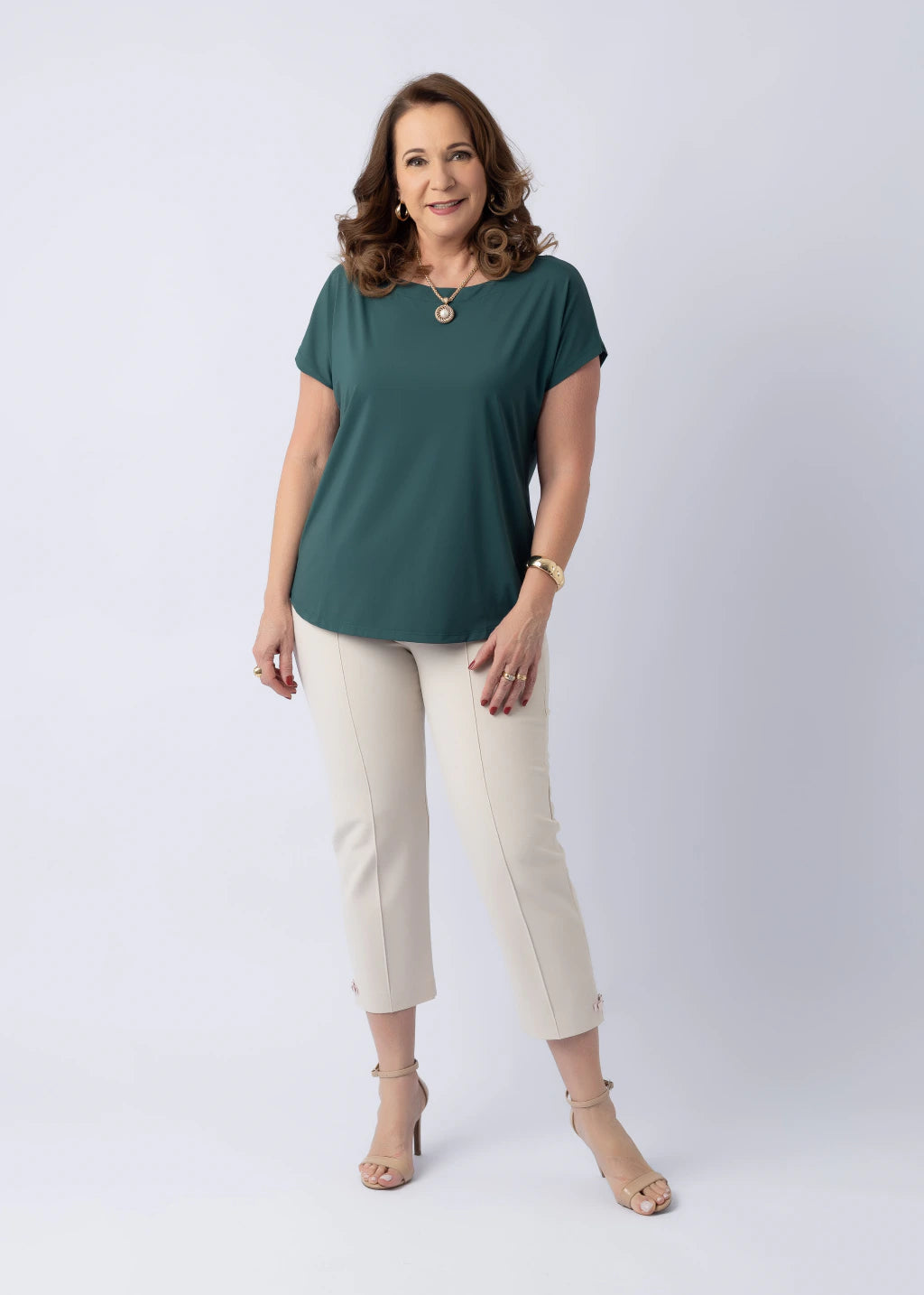 Blusa Orquídea Verde Escuro — malha Fluity, Vivanne Boutique
