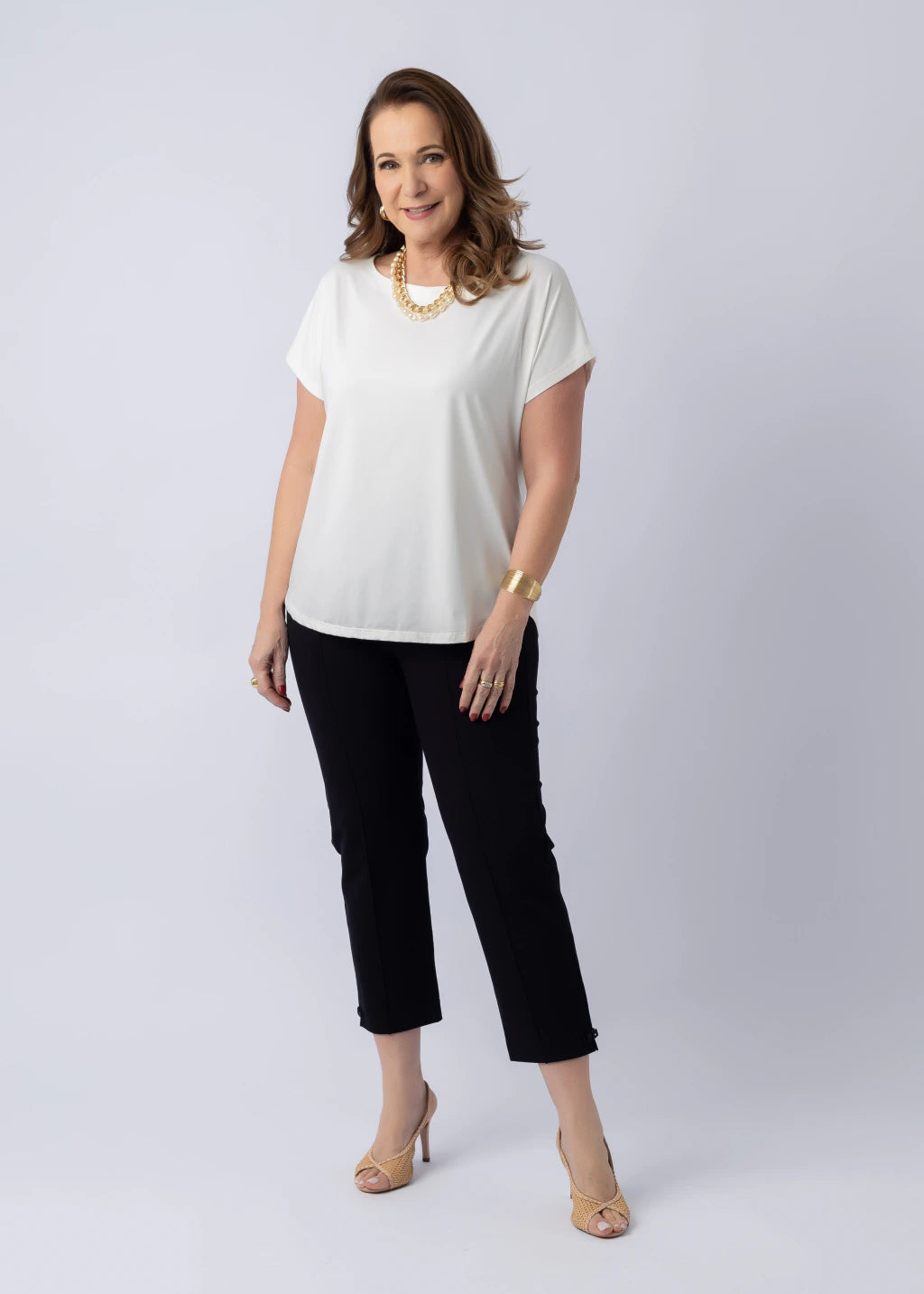 Blusa Orquídea Off White — malha Fluity, Vivanne Boutique