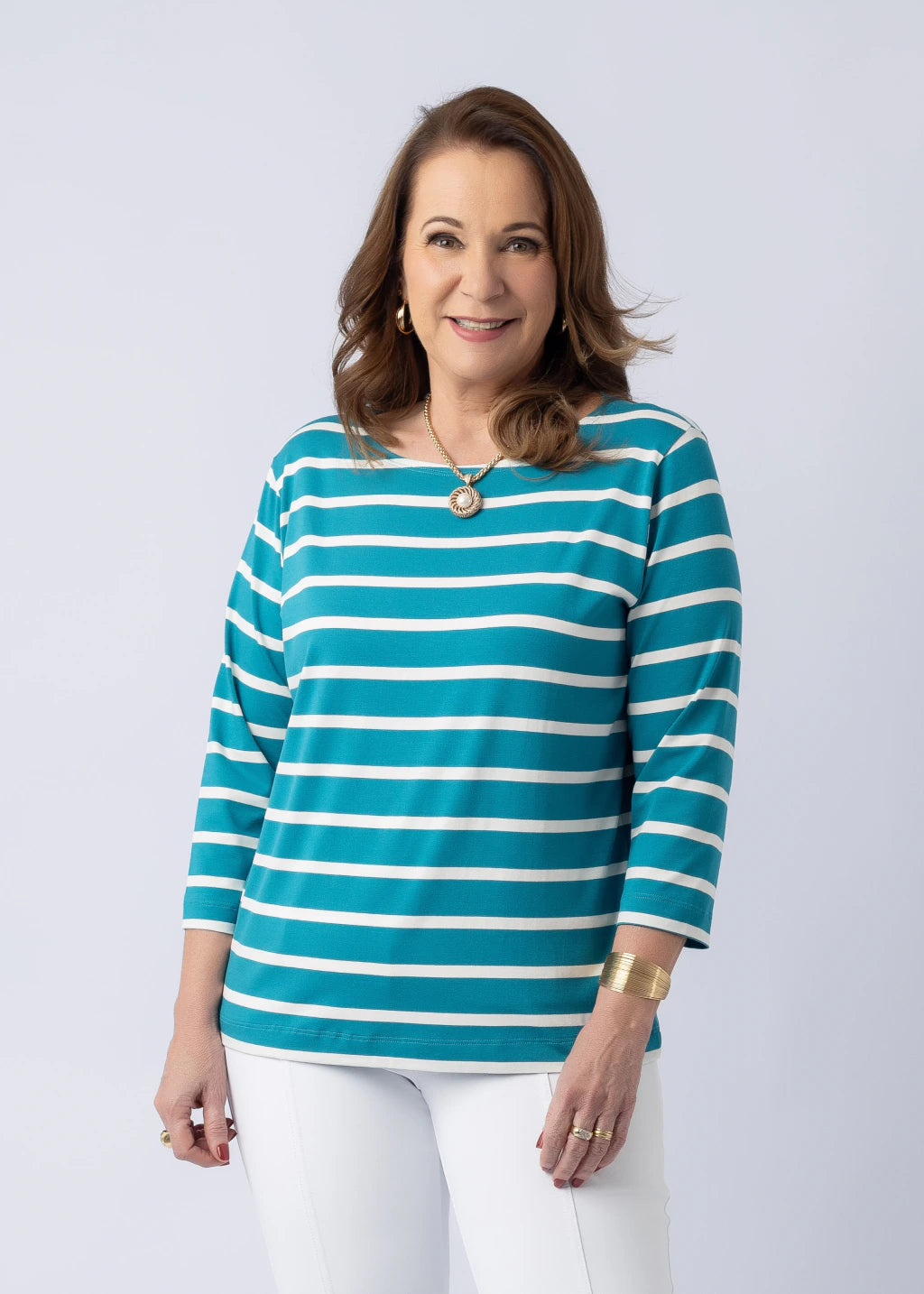 Blusa Olívia Listras Petróleo