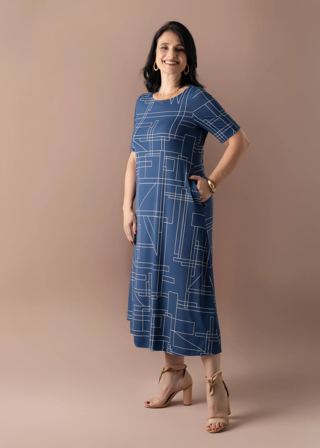 Vestido Gênova Azul Marinho