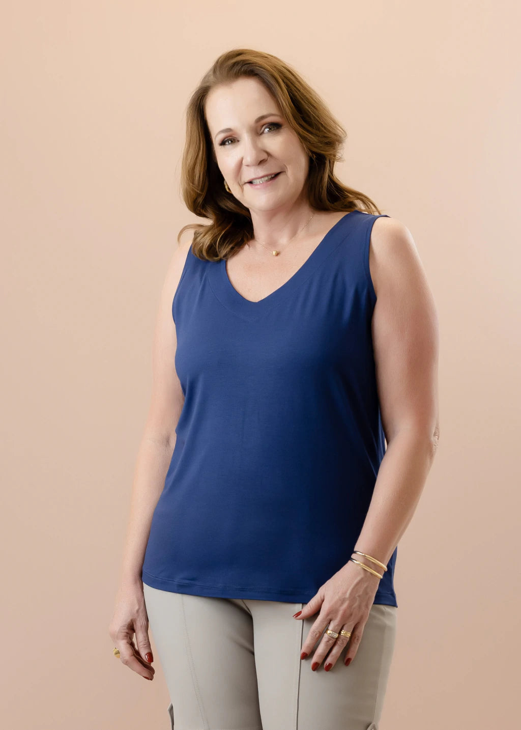 Blusa Ciclame Azul Marinho