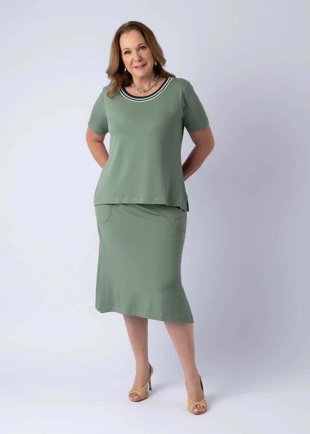 Conjunto Roseli Verde Malva
