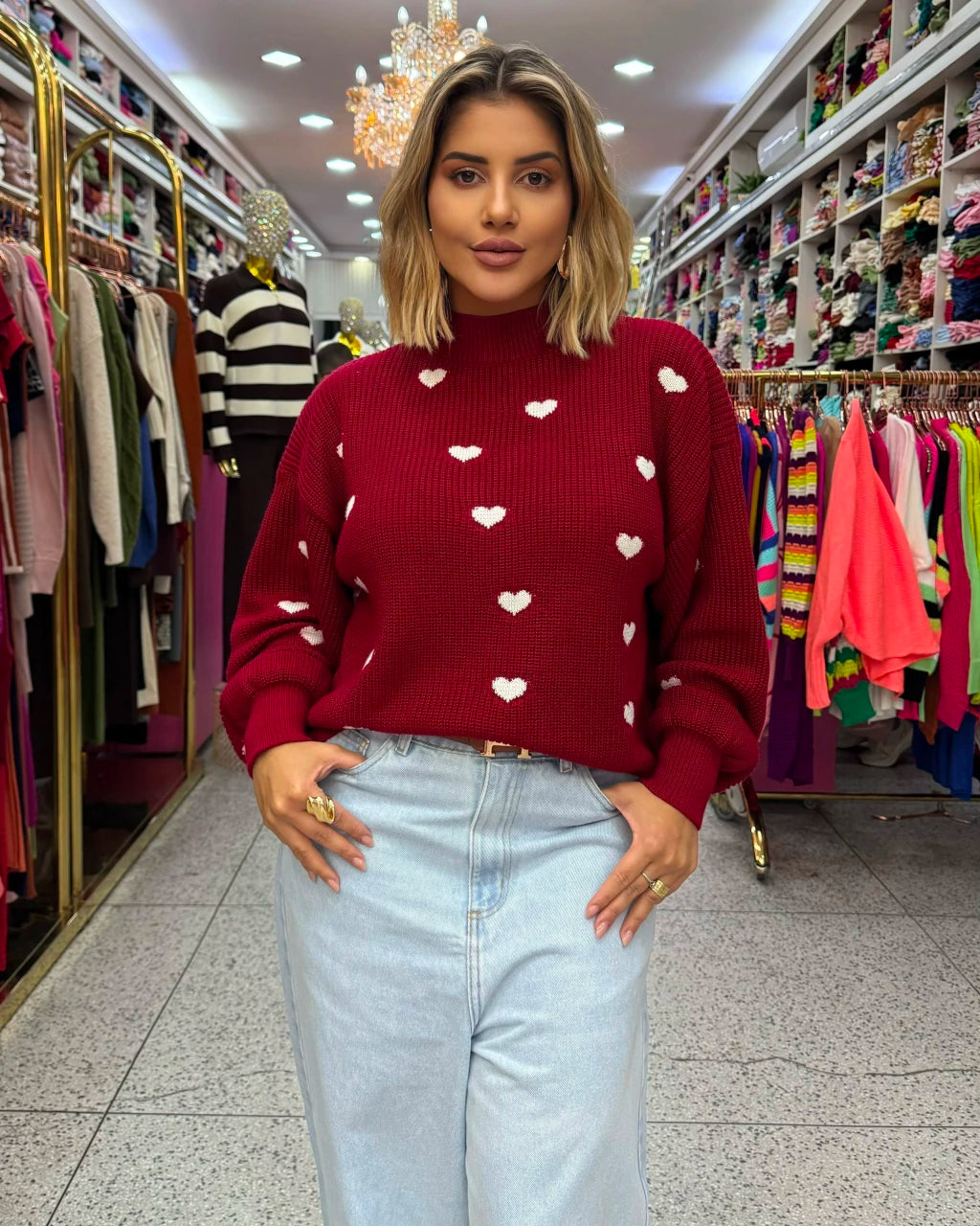 Blusa Coração Decote Marcado — Vivanne Boutique