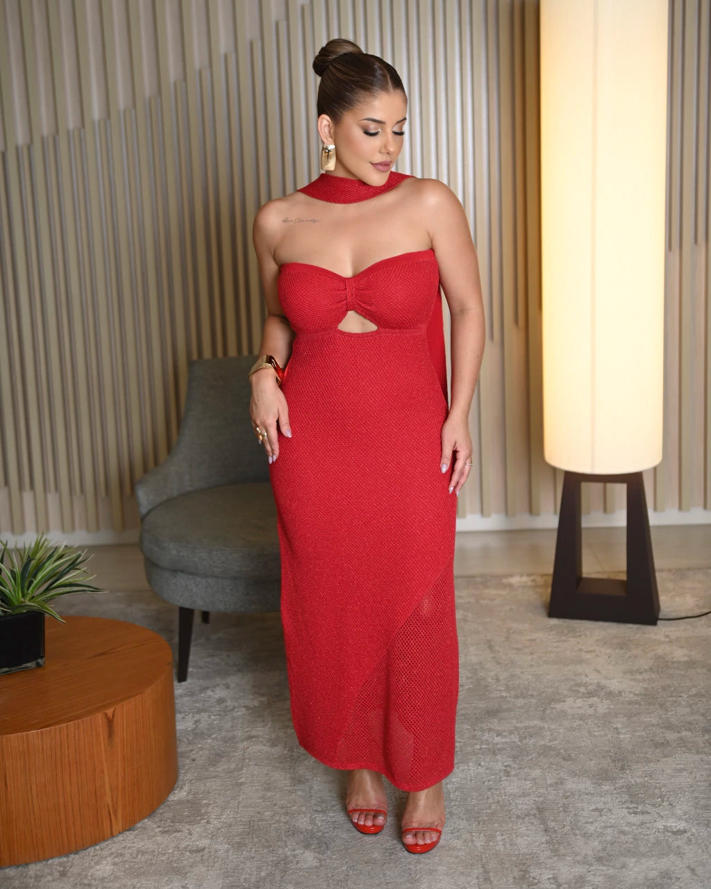 Vestido Taty Lurex Brilho Discreto — Vivanne Boutique