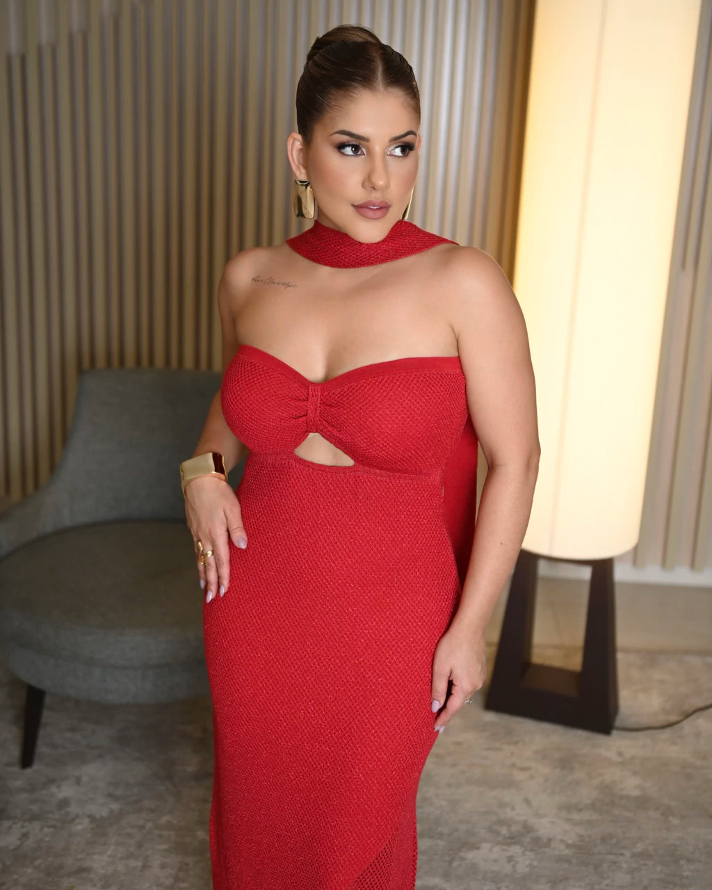 Vestido Taty Lurex Brilho Discreto — Vivanne Boutique