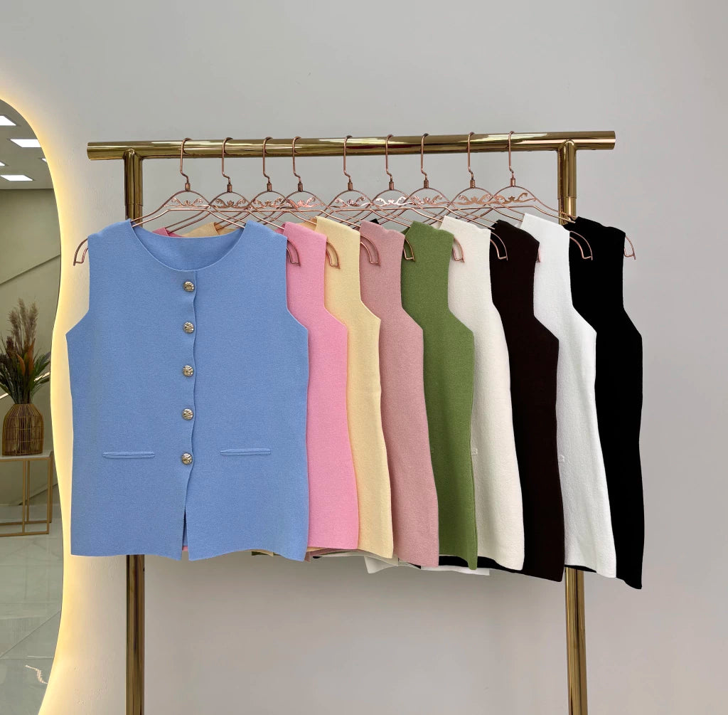 Colete Mara em tricô leve — Vivanne Boutique