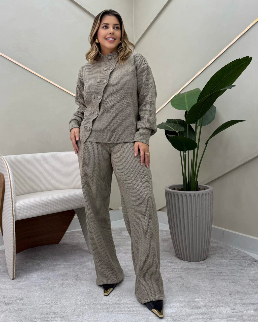 Conjunto Larissa Mousse Tons Neutros — Vivanne Boutique
