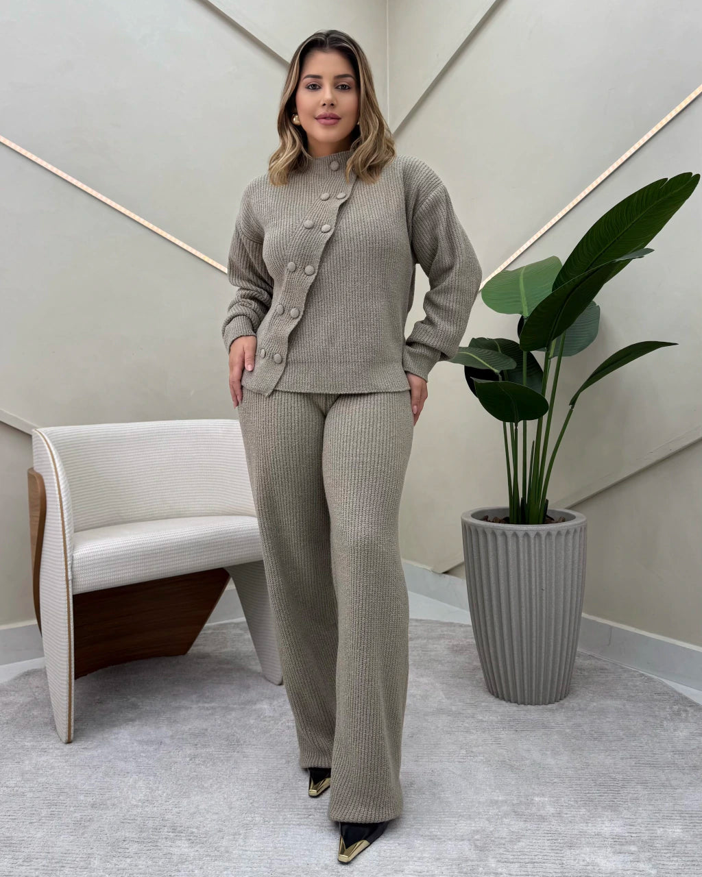 Conjunto Larissa Mousse Tons Neutros — Vivanne Boutique