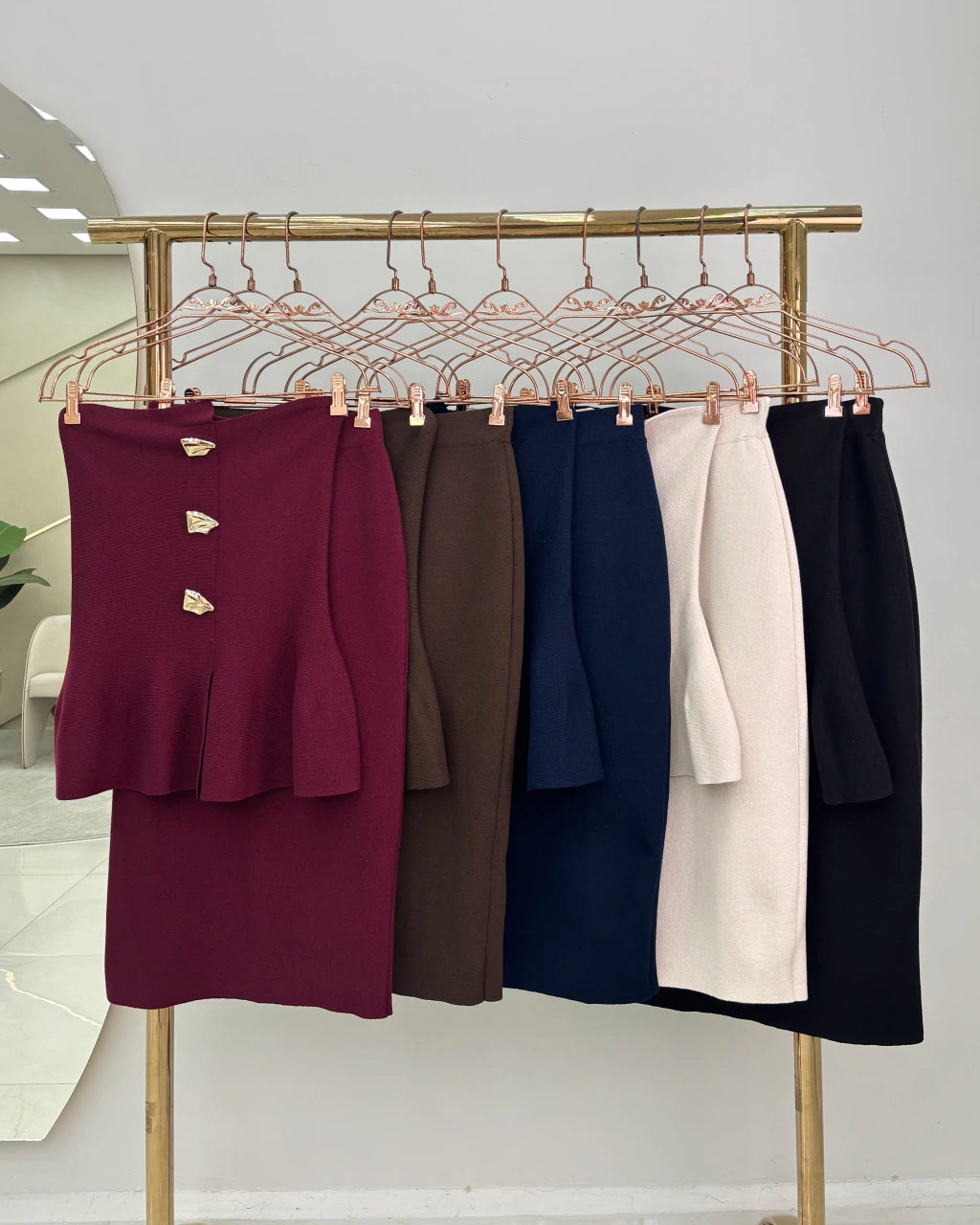 Conjunto Peplun Botão de Cintura Marcada — Vivanne Boutique