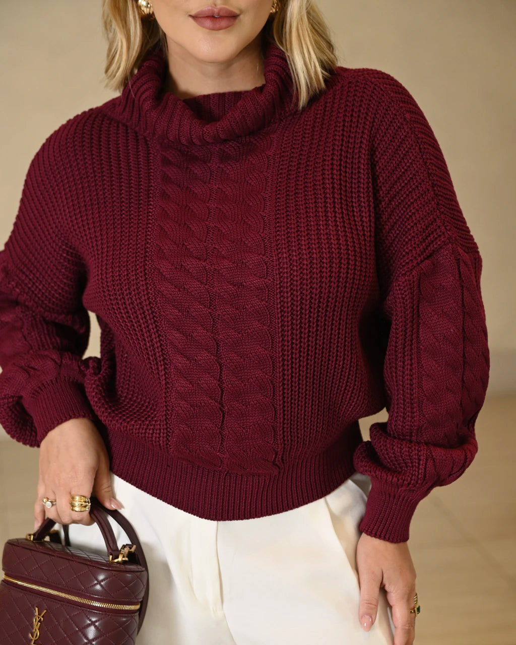 Blusa Rose Manga Longa — Vivanne Boutique