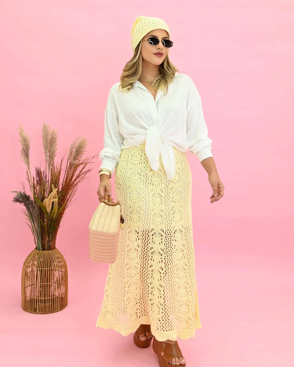 Conjunto Saia Lenço Fluido — Vivanne Boutique