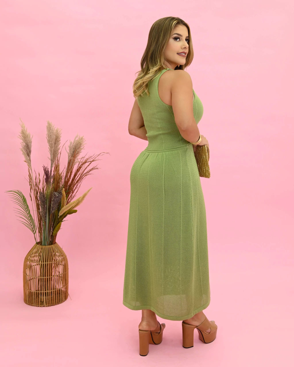 Vestido Lívia Midi Fenda — Vivanne Boutique