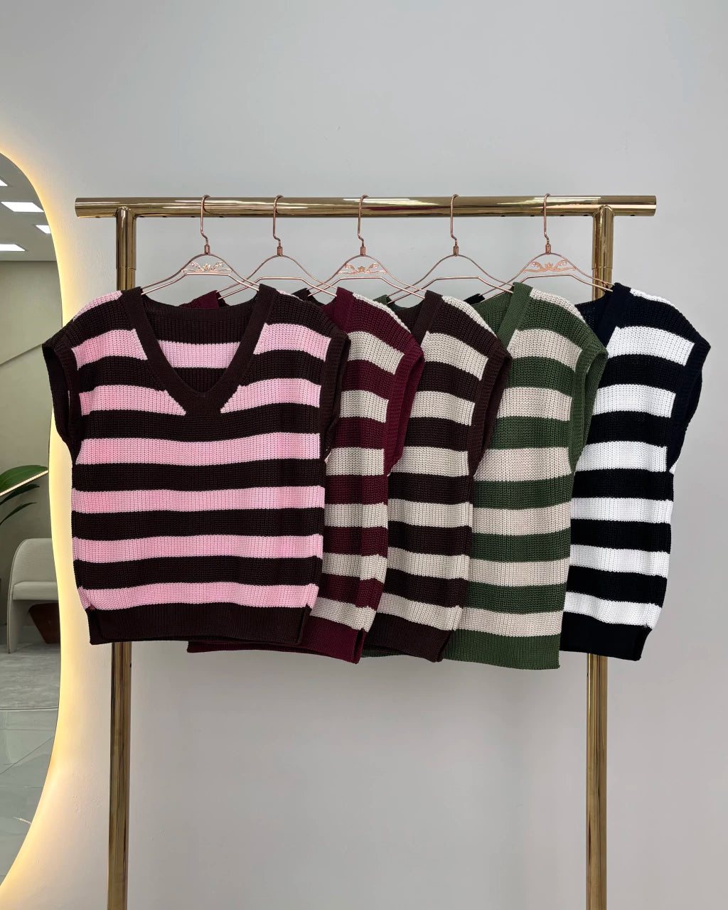 Colete Lulu Listra de corte reto — Vivanne Boutique
