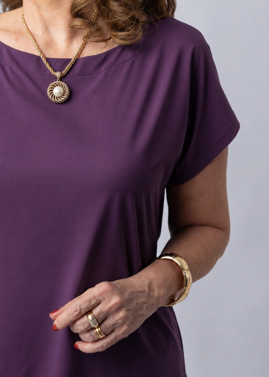 Blusa Orquídea Uva — malha Fluity, Vivanne Boutique